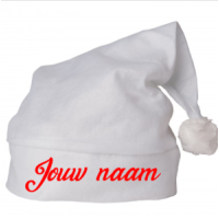 witte kerstmuts met naam